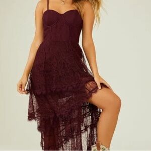 Altar'd State Burgundy | Wine Tasting Tiered Nashville dress